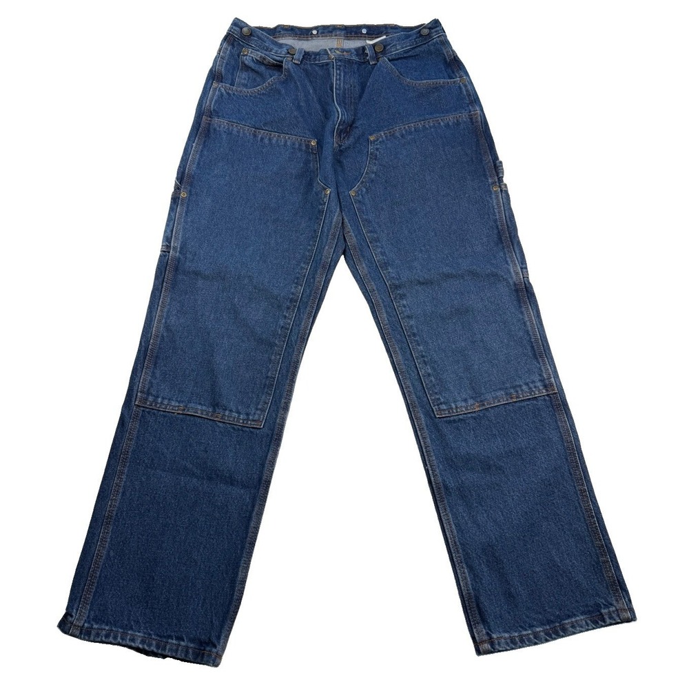 VTG Key Jeans Carpenter Work Jeans Men's 36x32 Blue Denim Utility Relaxed Fit